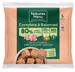 NAT Rabbit & Turkey 80/20 Raw Nuggets 1kg